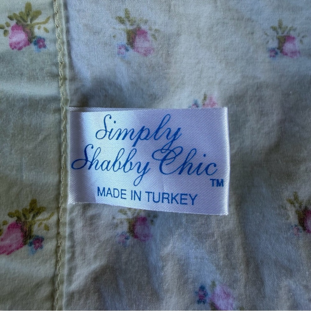 Simply Shabby Chic Blush Beauty King Size Flat Sheet Green Pink Rosebuds Cotton - Picture 4 of 6